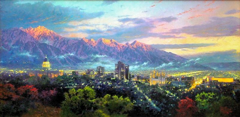 Thomas Kinkade Salt Lake, City of Lights